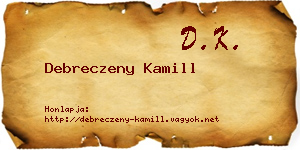 Debreczeny Kamill névjegykártya
